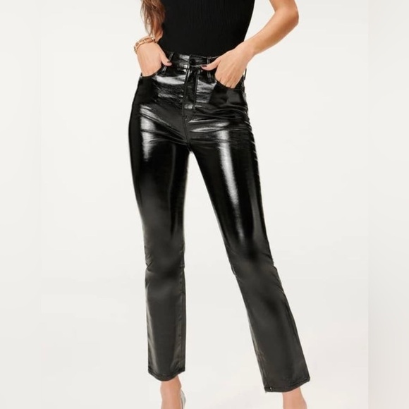 Good American Shiny Black Pants